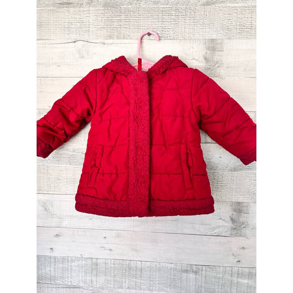 Little Me Jacket Baby Girl 12 Months Pink Hooded  Outdoor